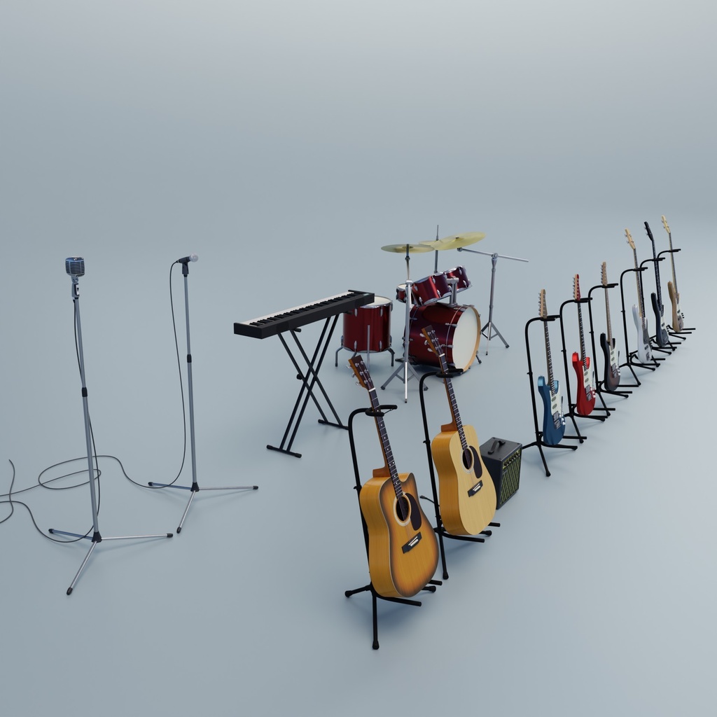 楽器セット 3Dモデル