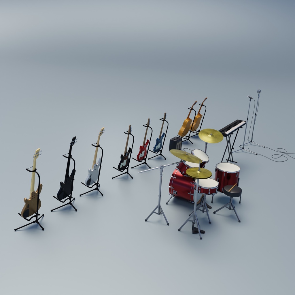 楽器セット 3Dモデル