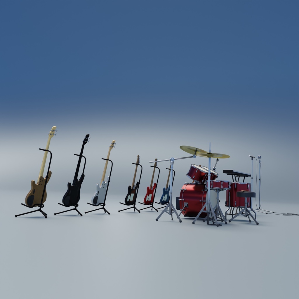 楽器セット 3Dモデル