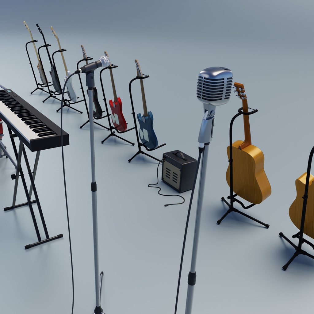 楽器セット 3Dモデル