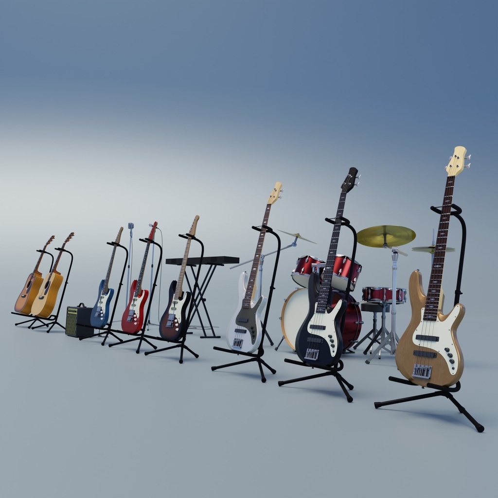 楽器セット 3Dモデル