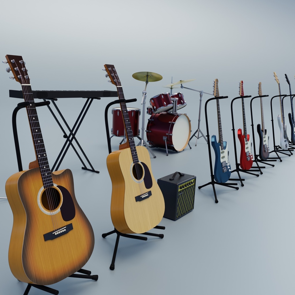 楽器セット 3Dモデル