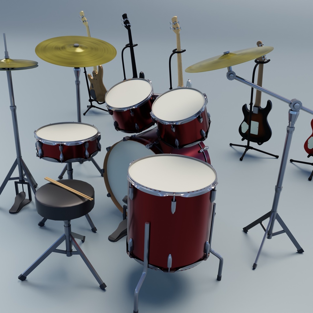 楽器セット 3Dモデル