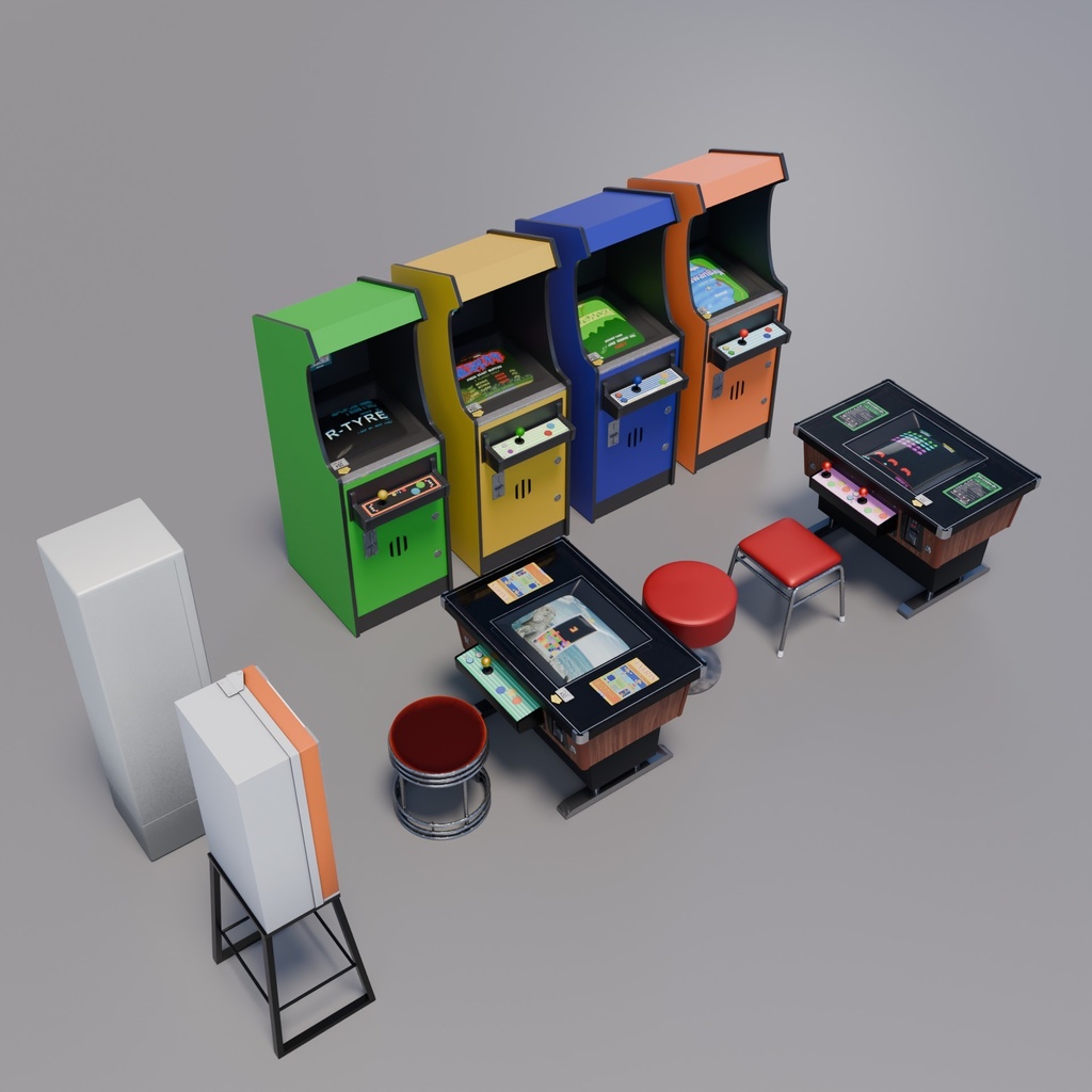 ゲームセンターセット 3Dモデル