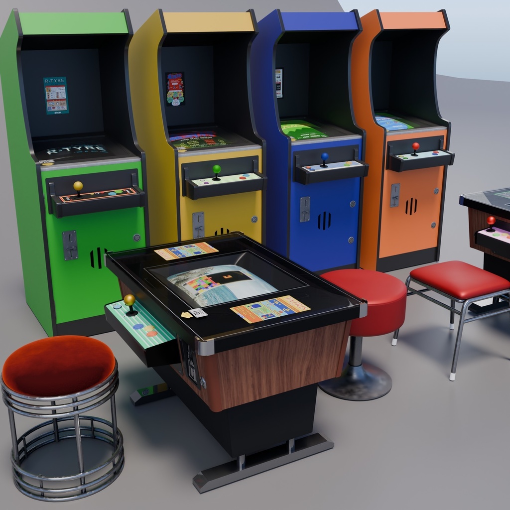 ゲームセンターセット 3Dモデル