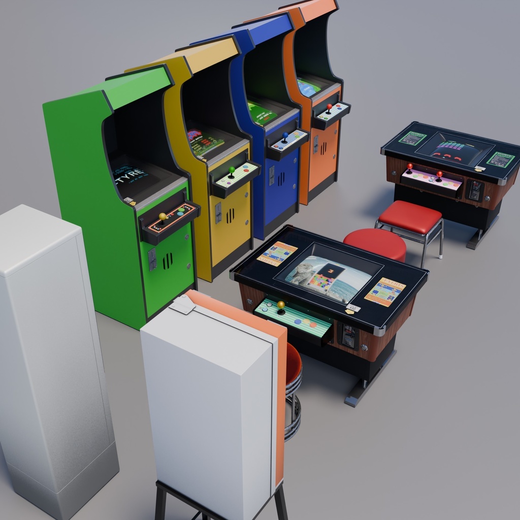 ゲームセンターセット 3Dモデル