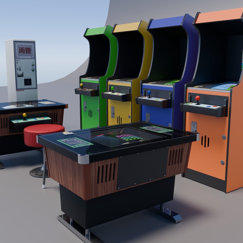 ゲームセンターセット 3Dモデル