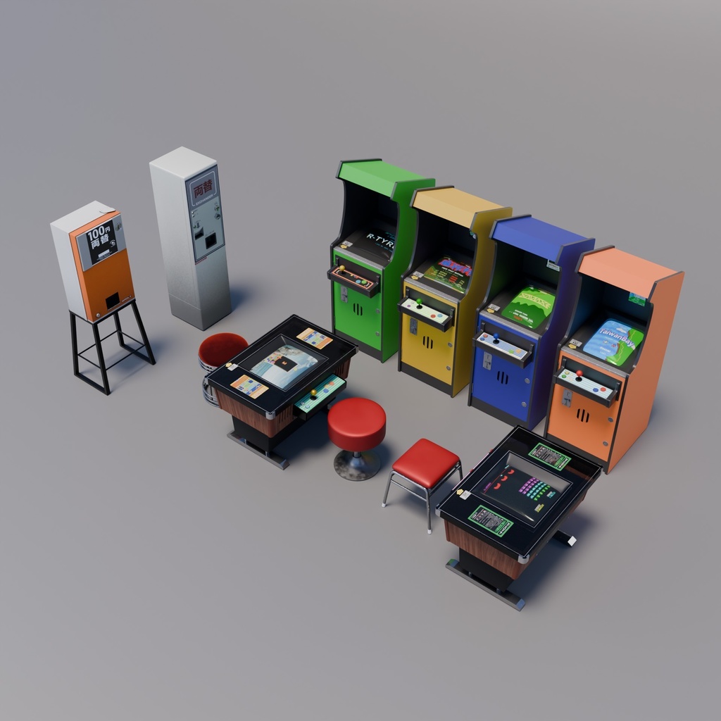 ゲームセンターセット 3Dモデル