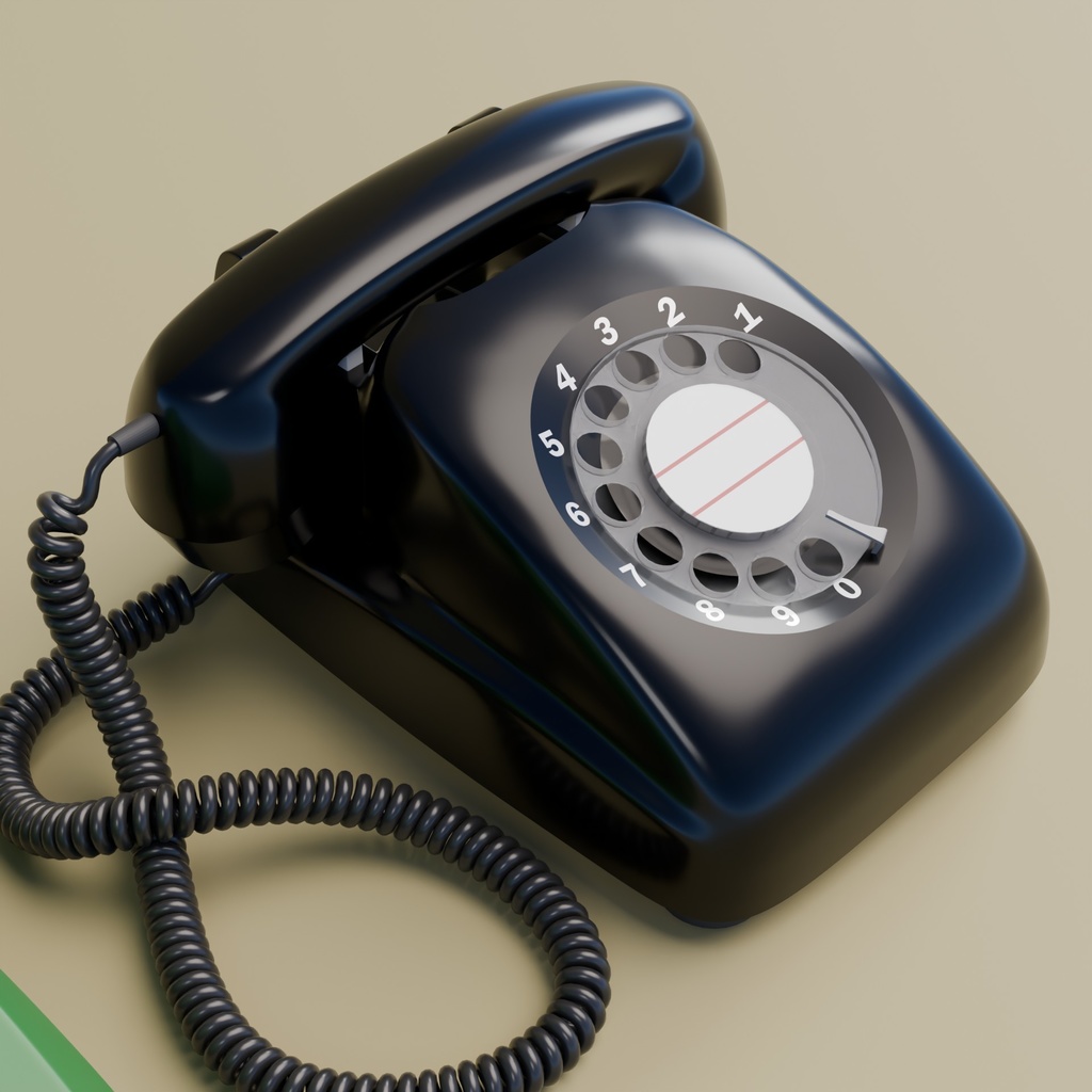 レトロ電話機 3Dモデル
