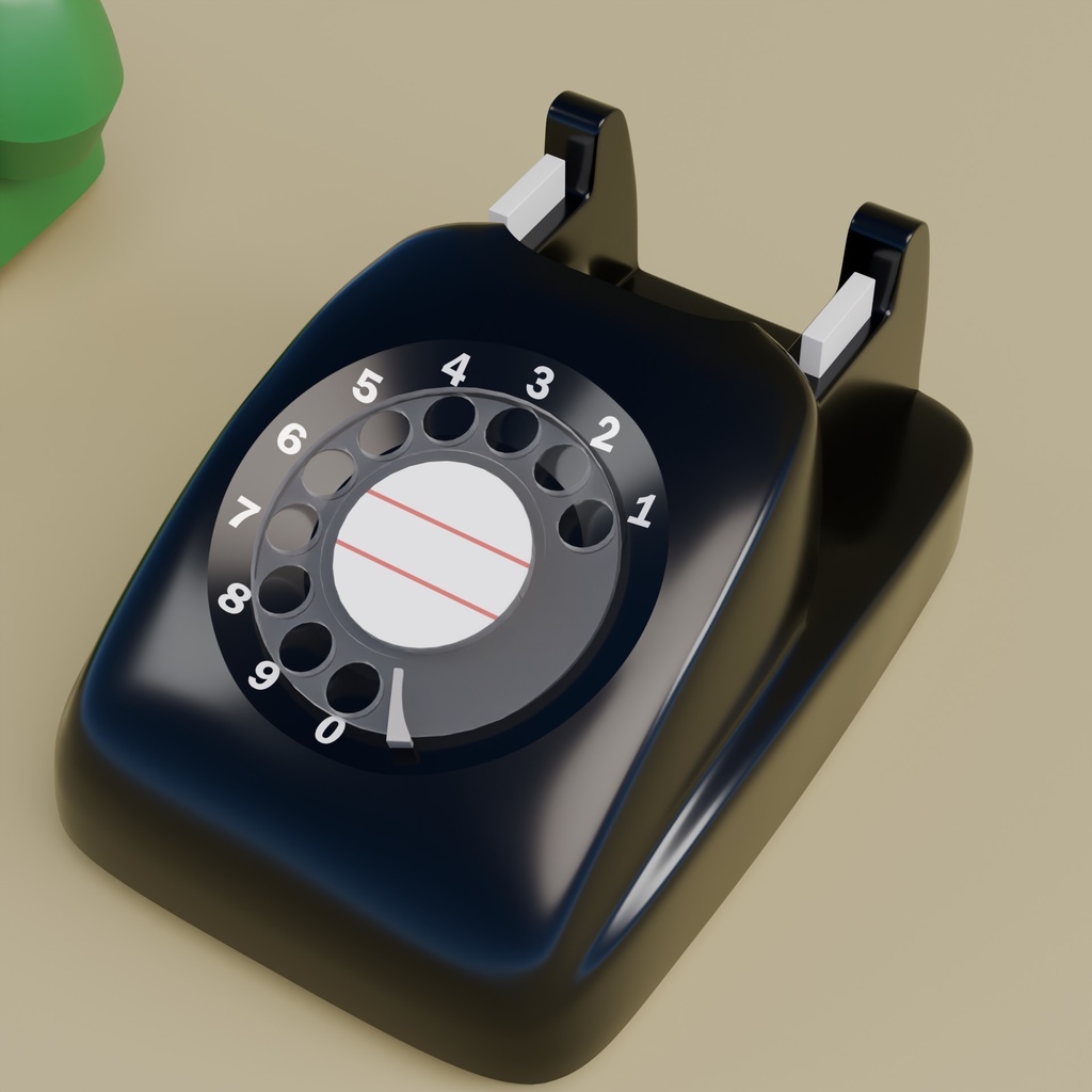 レトロ電話機 3Dモデル