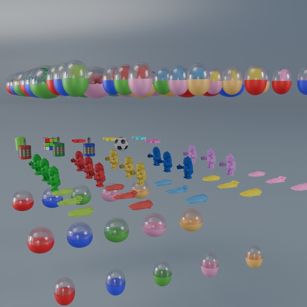 ガチャ筐体セット 3Dモデル