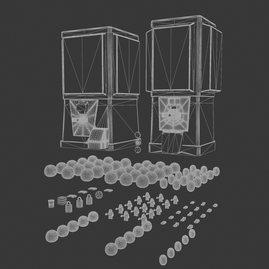 ガチャ筐体セット 3Dモデル