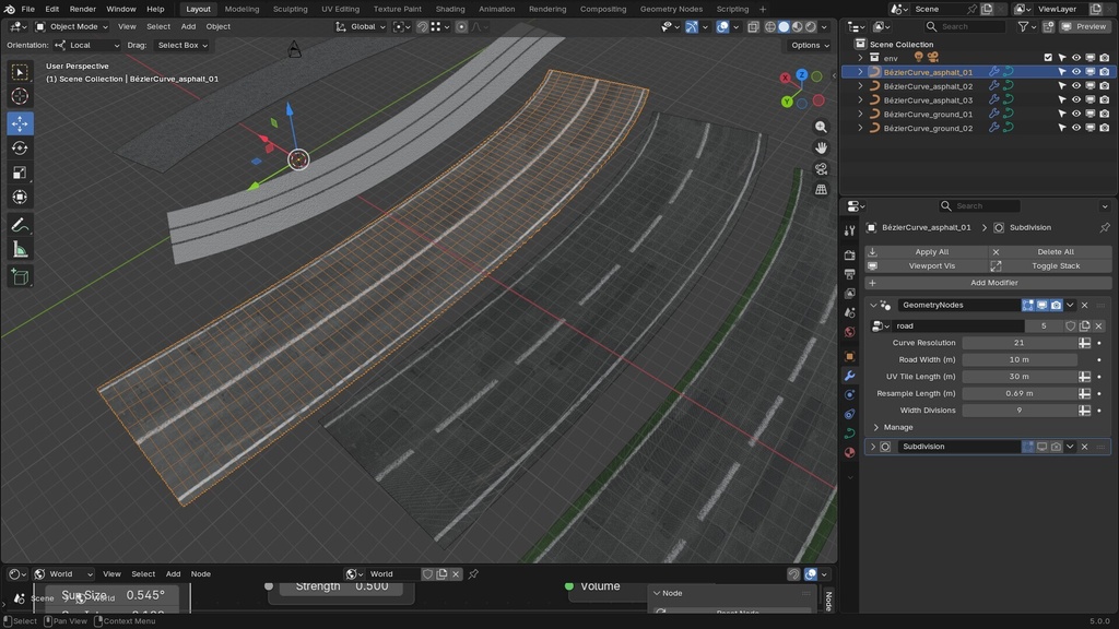 Road_Geometrynode 道路ジェネレーター