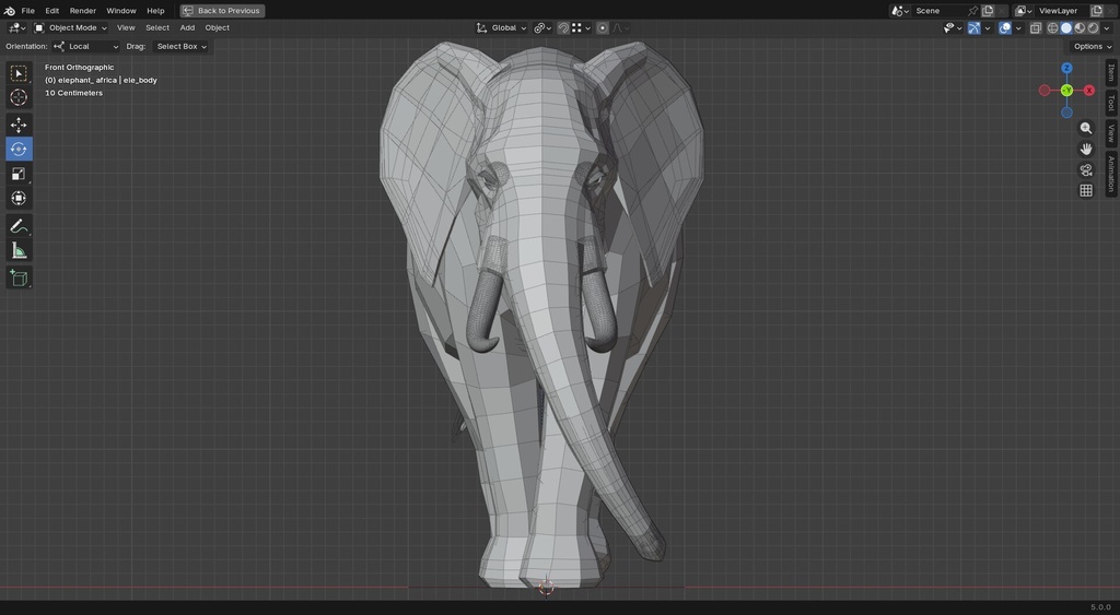 アフリカゾウ 3Dモデル