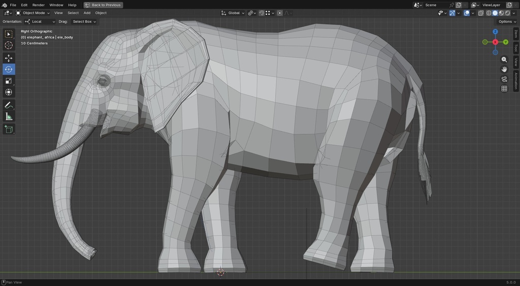 アフリカゾウ 3Dモデル