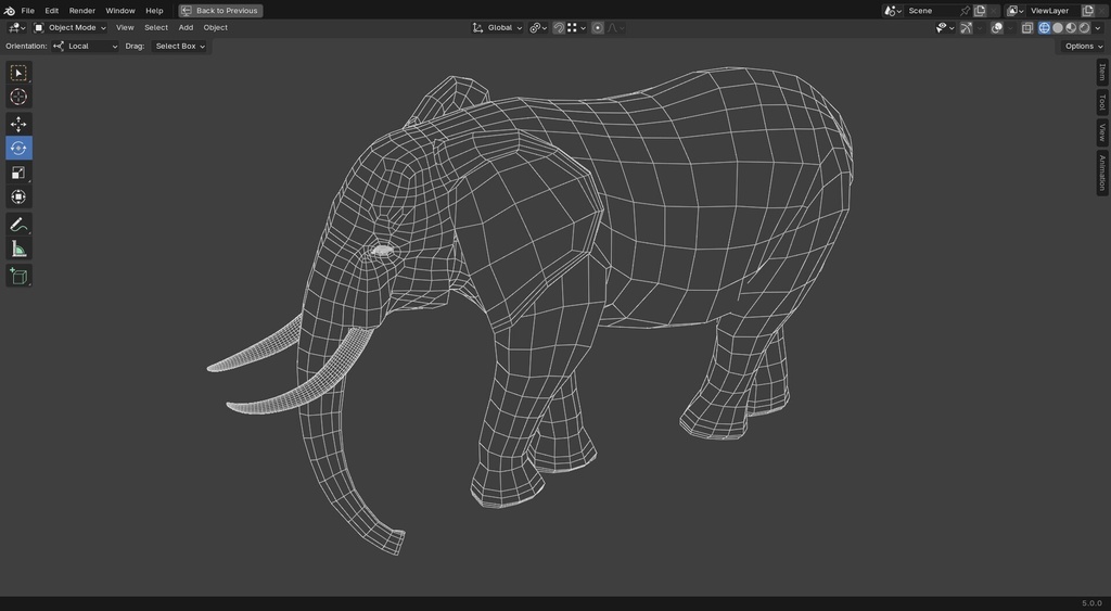 アフリカゾウ 3Dモデル