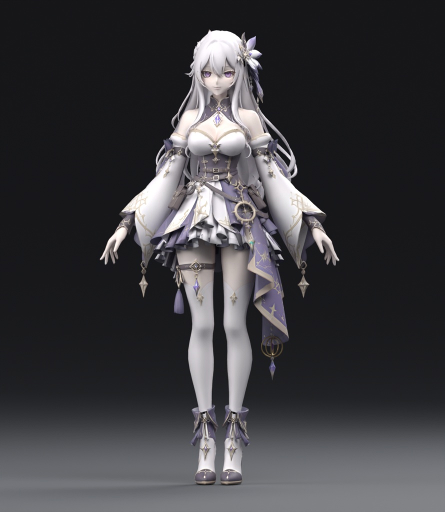 〖汎用3Dキャラクター〗ルミナ・ファンタジア|簡易リグ・3ポーズ付き FBX / Blender