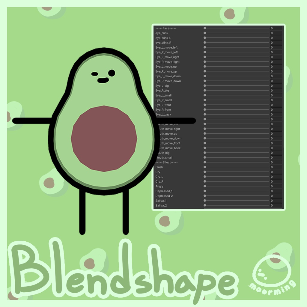 オリジナル3Dモデル「アボカド」 Avocado 아보카도 ver1.0.2