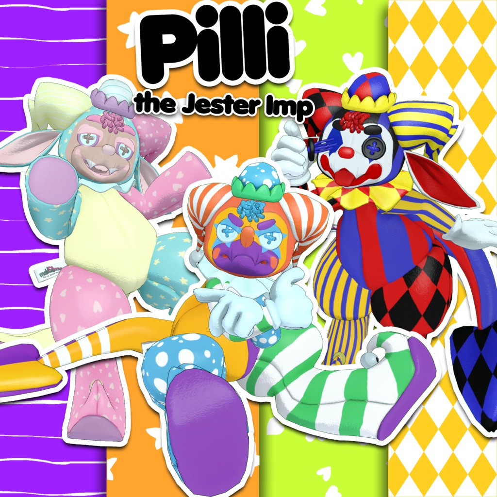 [オリジナル３dモデル] Pilli the Jester Imp [ピッリ]