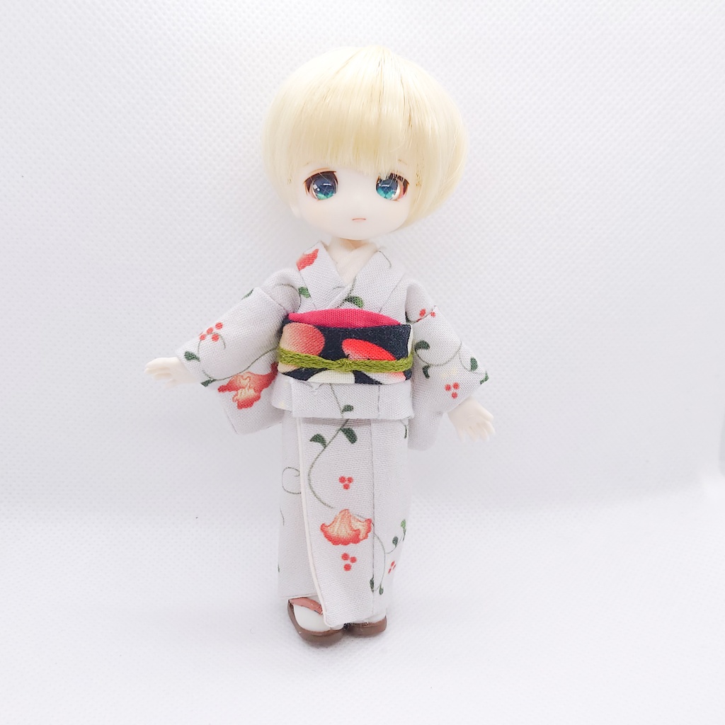 オビツ11○着物セット  西洋の花柄