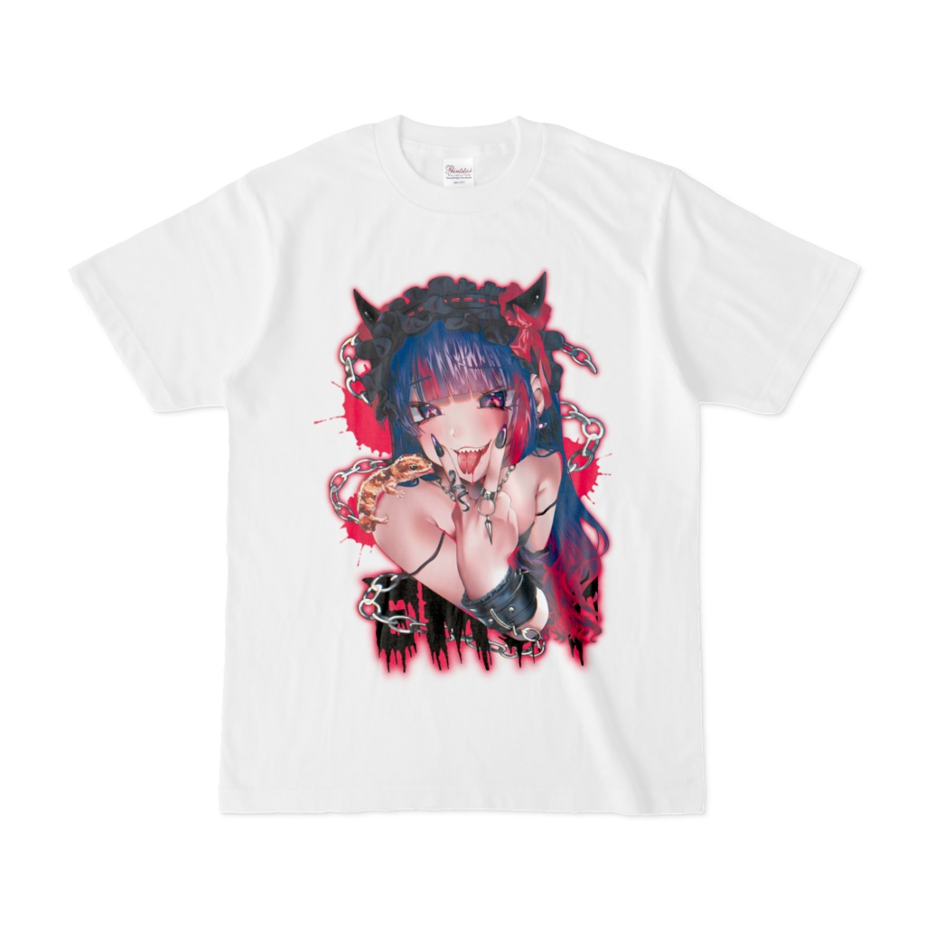 【EMST】ニシアフリカトカゲモドキストライプTシャツ(ホワイト)