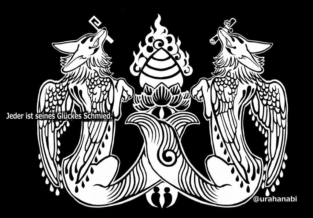 羽狛狐 サコッシュ(黒ネガ)