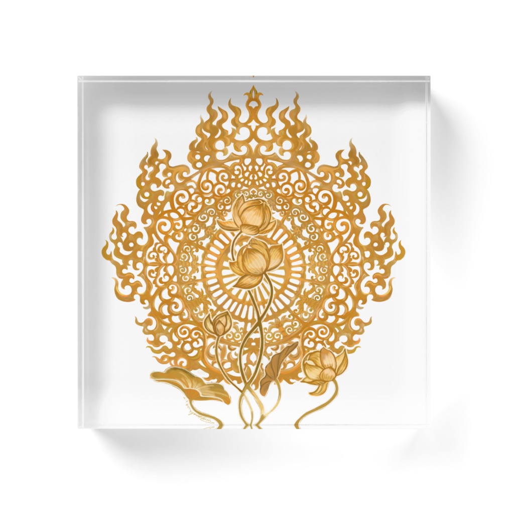 10㎝×10㎝アクリルブロック蓮光背