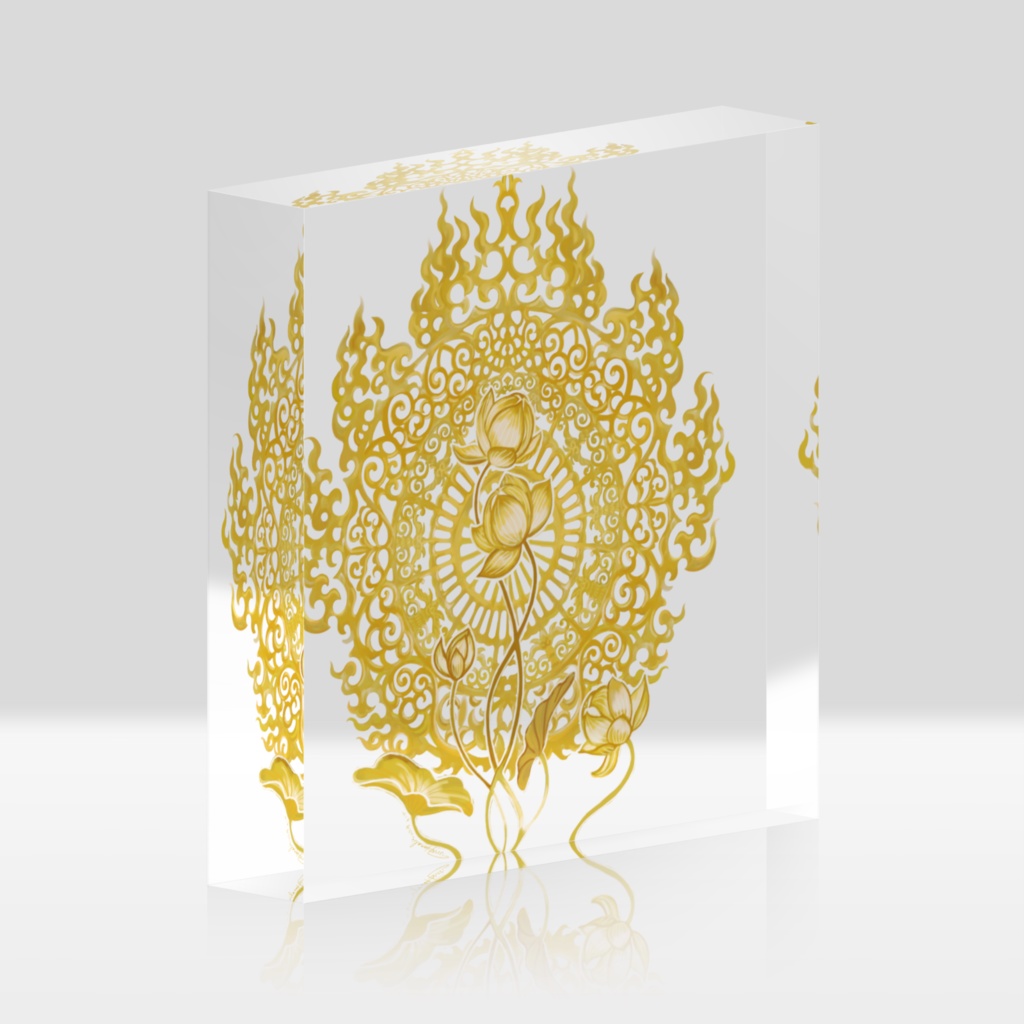 10㎝×10㎝アクリルブロック蓮光背