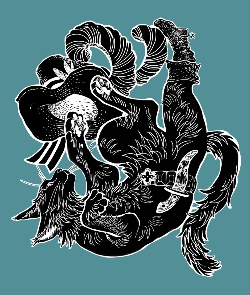 長靴をはいた猫 レディースTシャツ