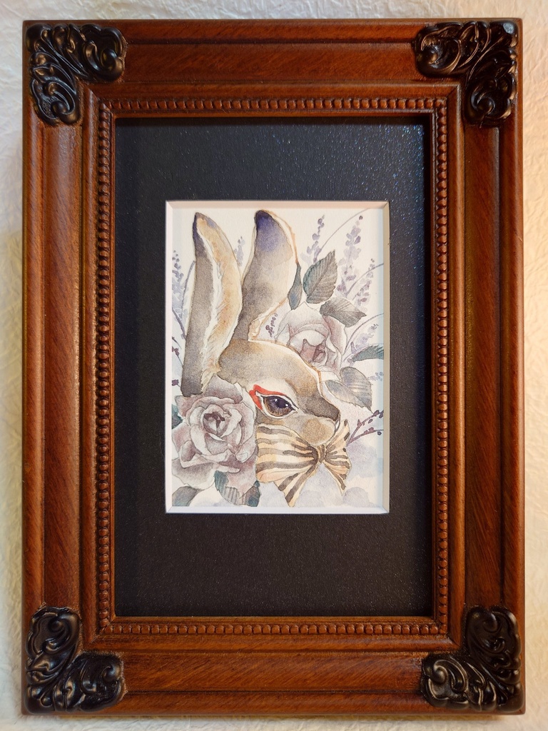 直筆ATC ウサギ「灰の秘め事」