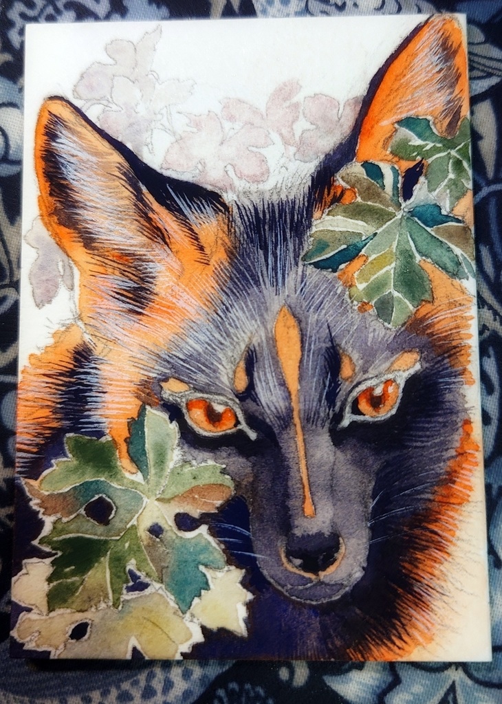 直筆ATC十字狐「シトゥンペカムイ」