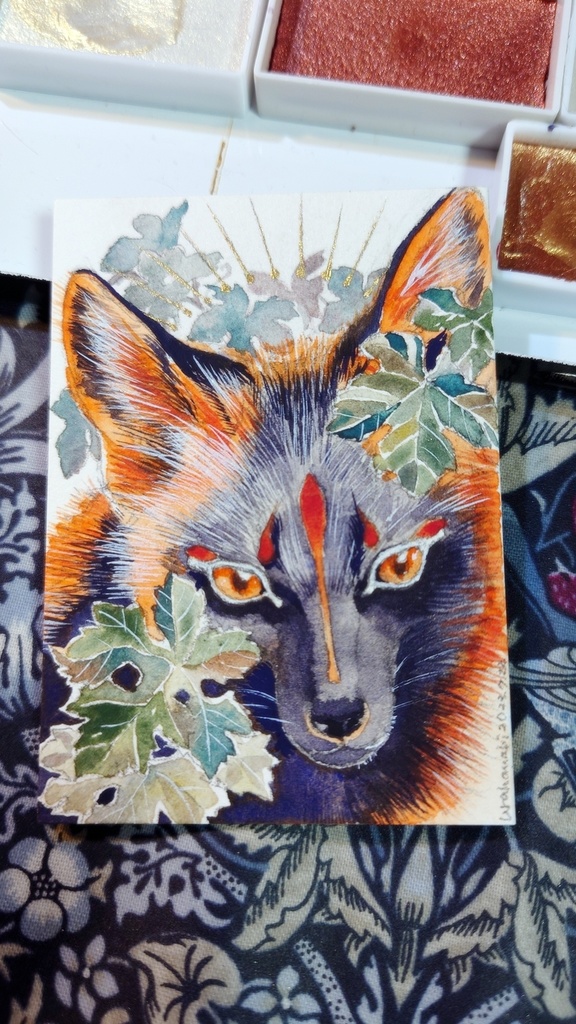 直筆ATC十字狐「シトゥンペカムイ」