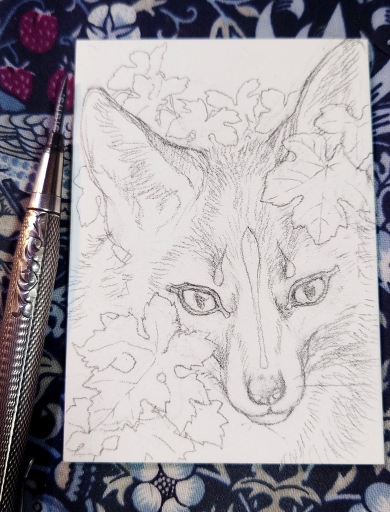 直筆ATC十字狐「シトゥンペカムイ」