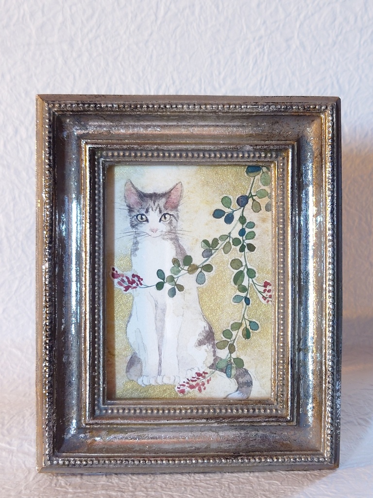 直筆ATC萩と猫「向秋の聲」