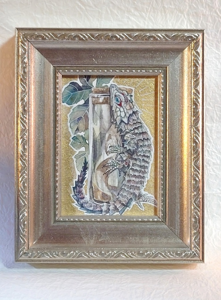 直筆ATCアルマジロトカゲ「時を詰めた瓶に」