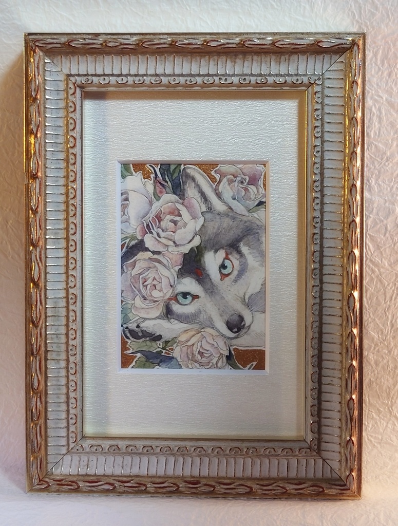 直筆ATC 花と狼「白風」