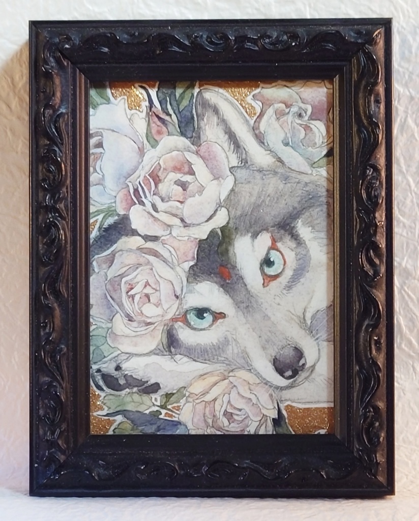 直筆ATC 花と狼「白風」