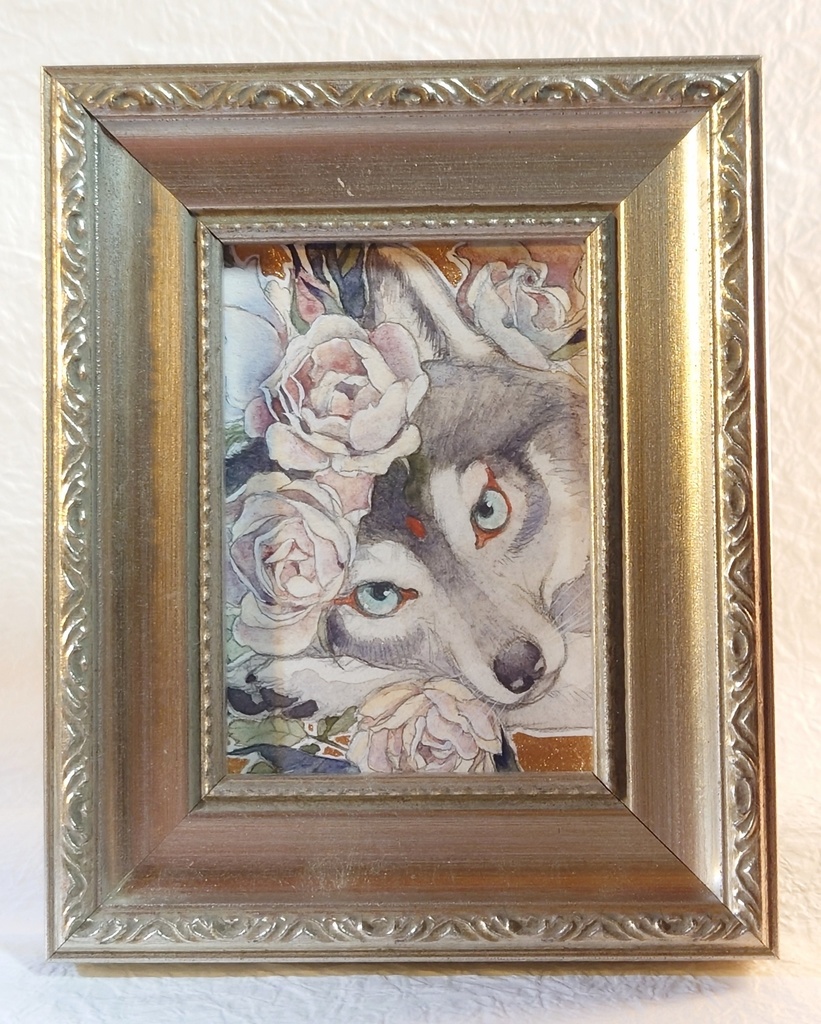 直筆ATC 花と狼「白風」