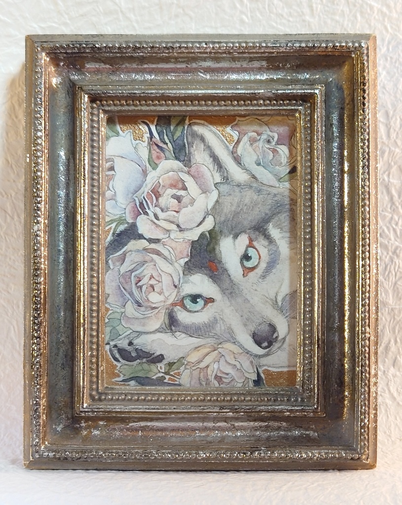 直筆ATC 花と狼「白風」