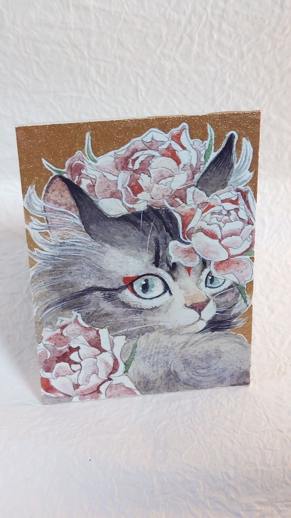 直筆ATC 猫「天つ風」