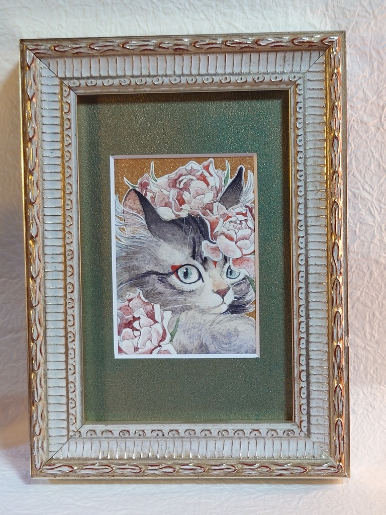 直筆ATC 猫「天つ風」