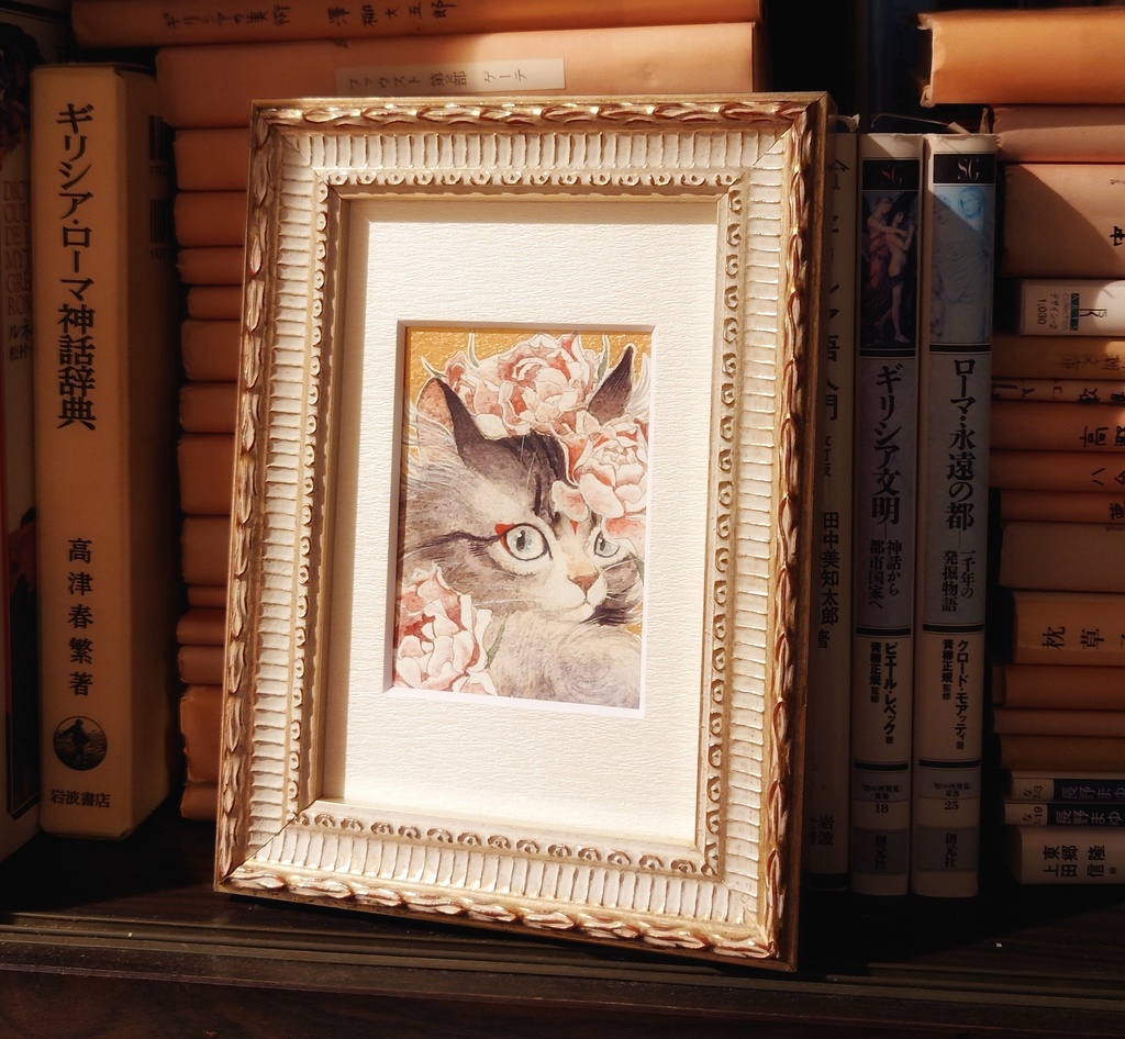 直筆ATC 猫「天つ風」