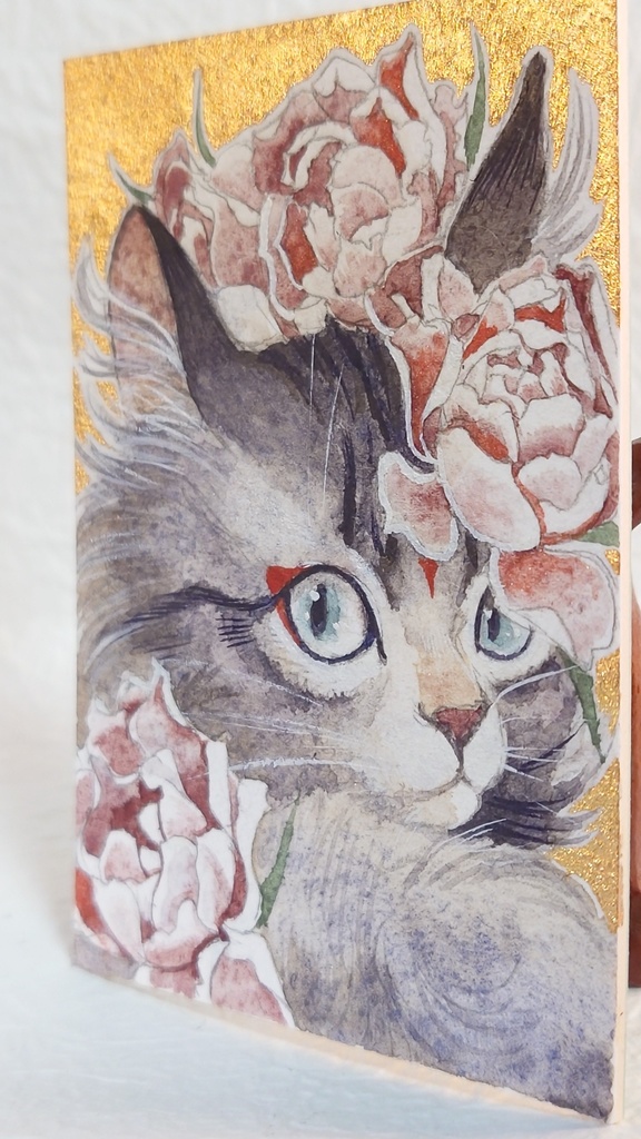 直筆ATC 猫「天つ風」