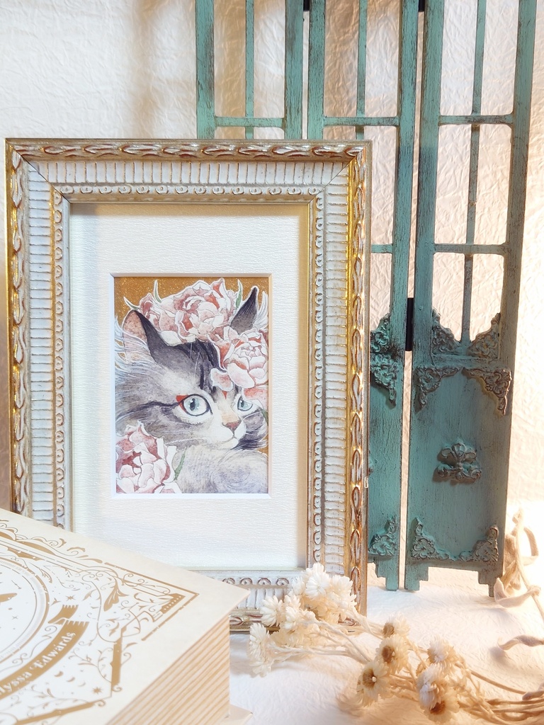 直筆ATC 猫「天つ風」