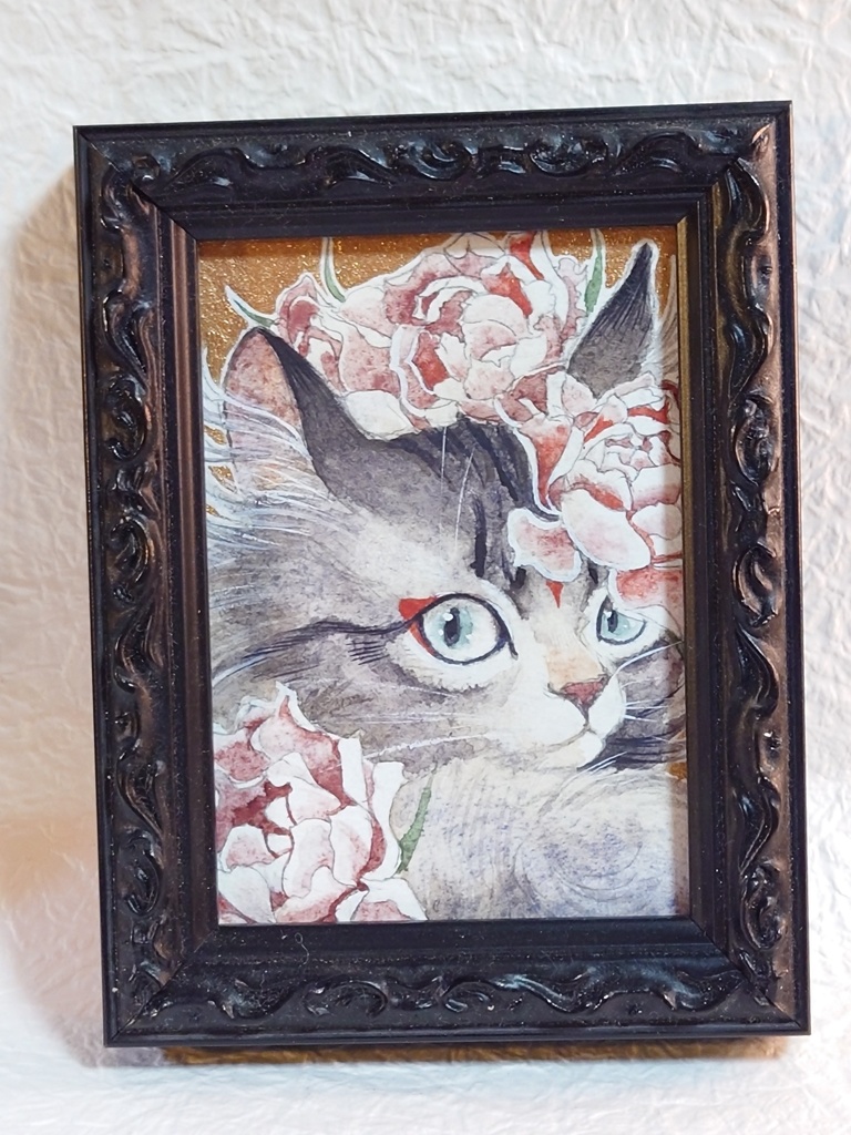 直筆ATC 猫「天つ風」