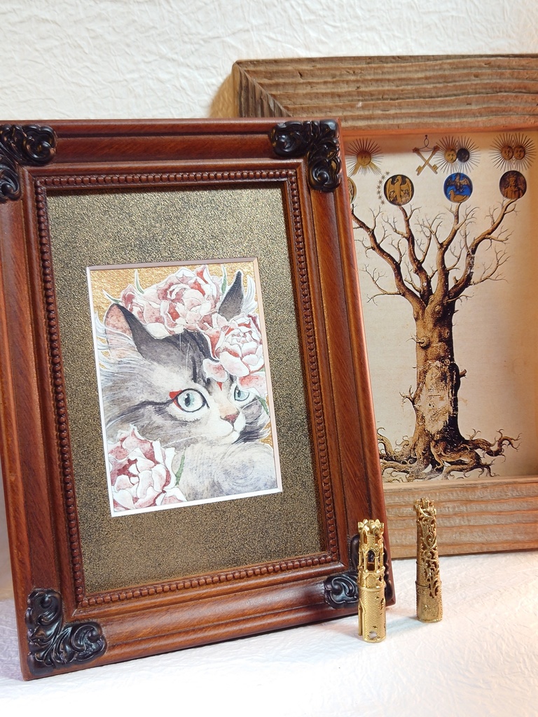 直筆ATC 猫「天つ風」