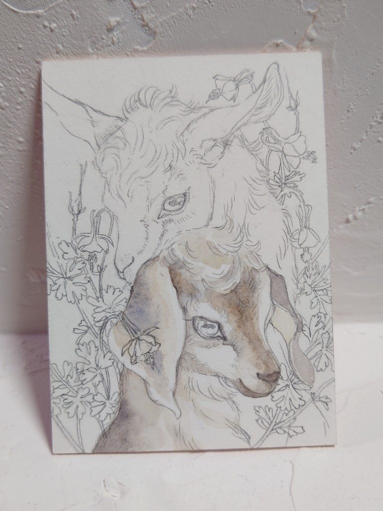 直筆ATC「春の足音」