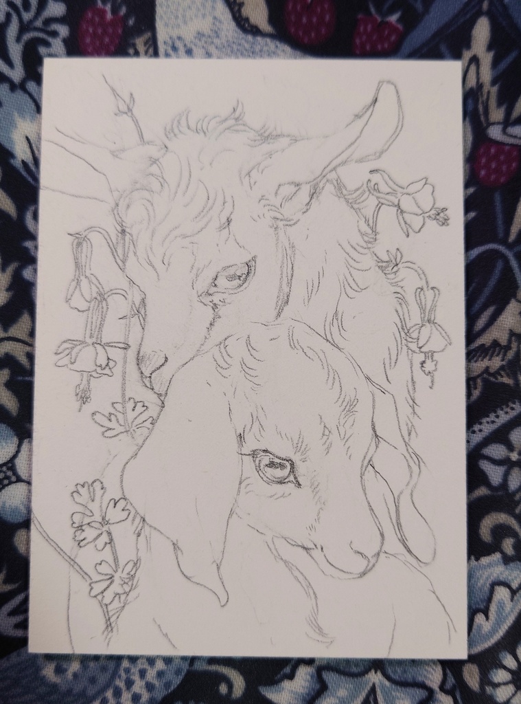 直筆ATC「春の足音」