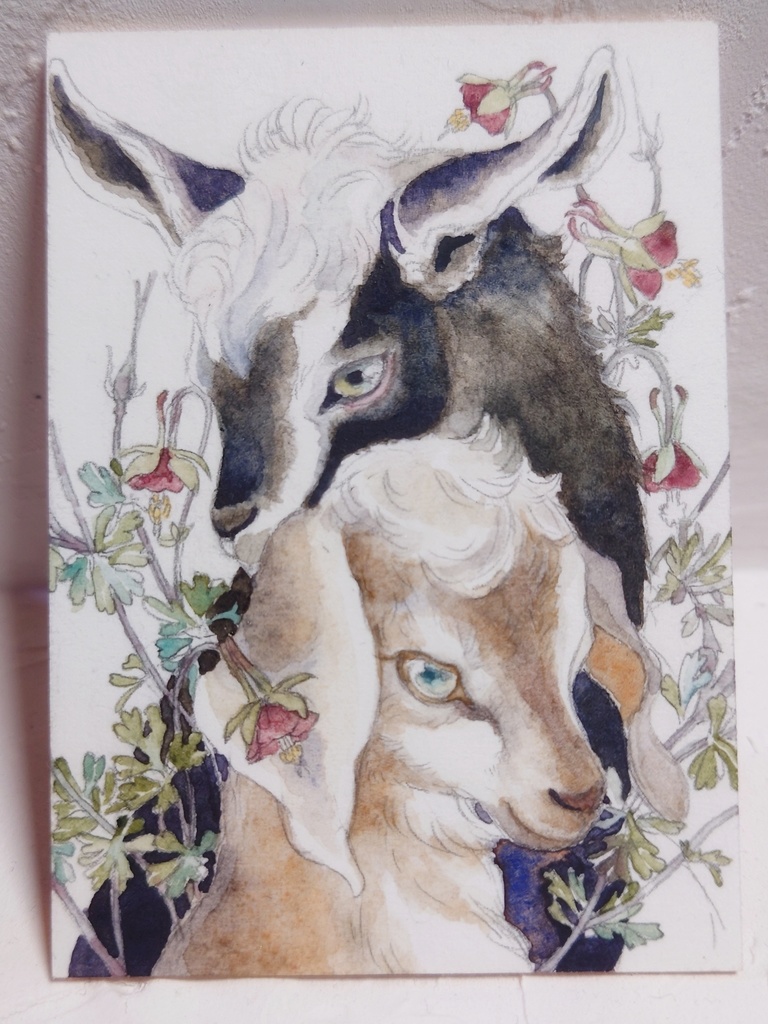 直筆ATC「春の足音」