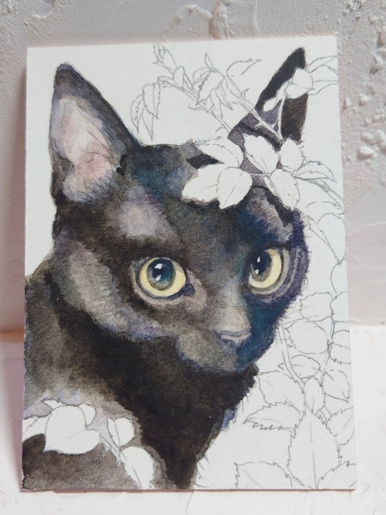 直筆ATC「新梢」